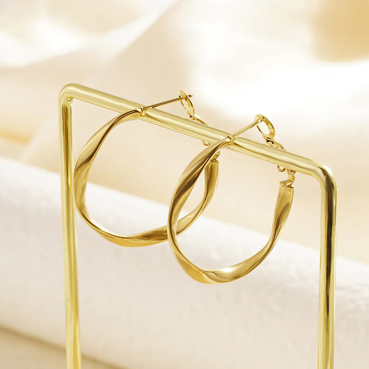 1 Pair Ig Style Geometric Plating Stainless Steel 18k Gold Plated Hoop Earrings