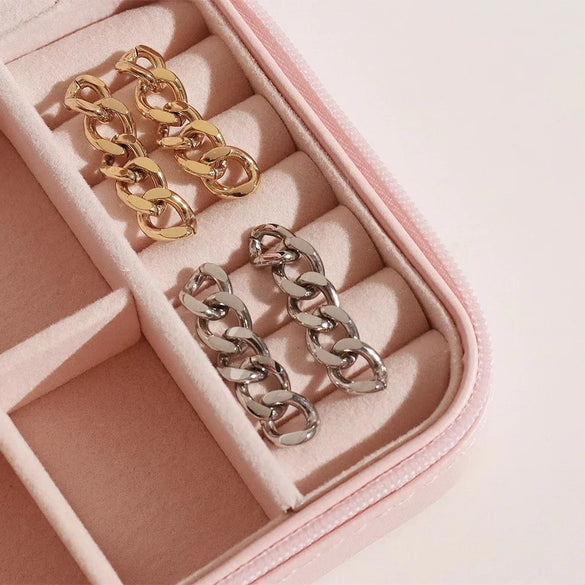 1 Pair Ig Style Geometric Plating Stainless Steel Drop Earrings