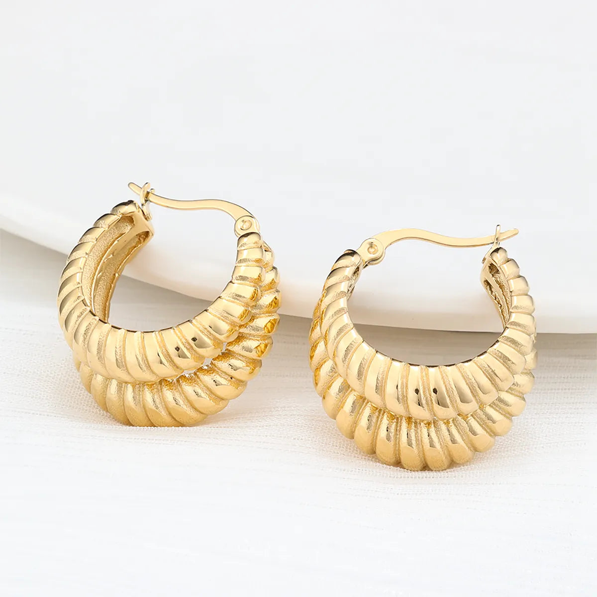 1 Pair Ig Style Geometric Plating Stainless Steel Earrings