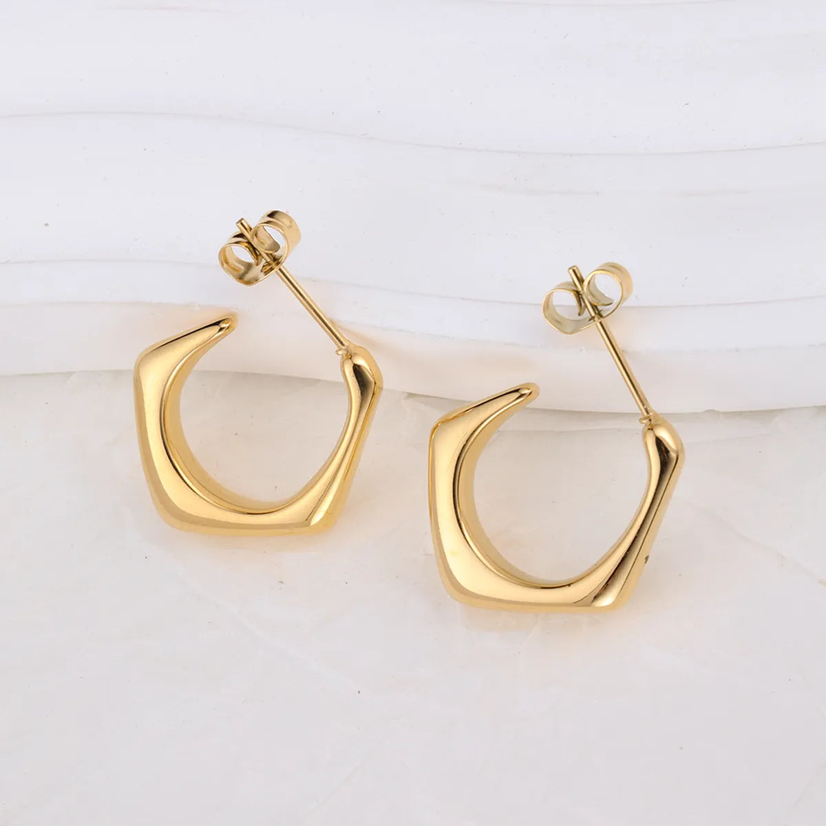 1 Pair IG Style Geometric Plating 304 Stainless Steel Earrings