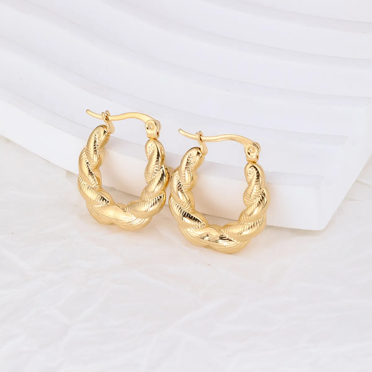 1 Pair IG Style Geometric Plating Stainless Steel Hoop Earrings