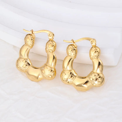 1 Pair IG Style Geometric Plating Stainless Steel Hoop Earrings