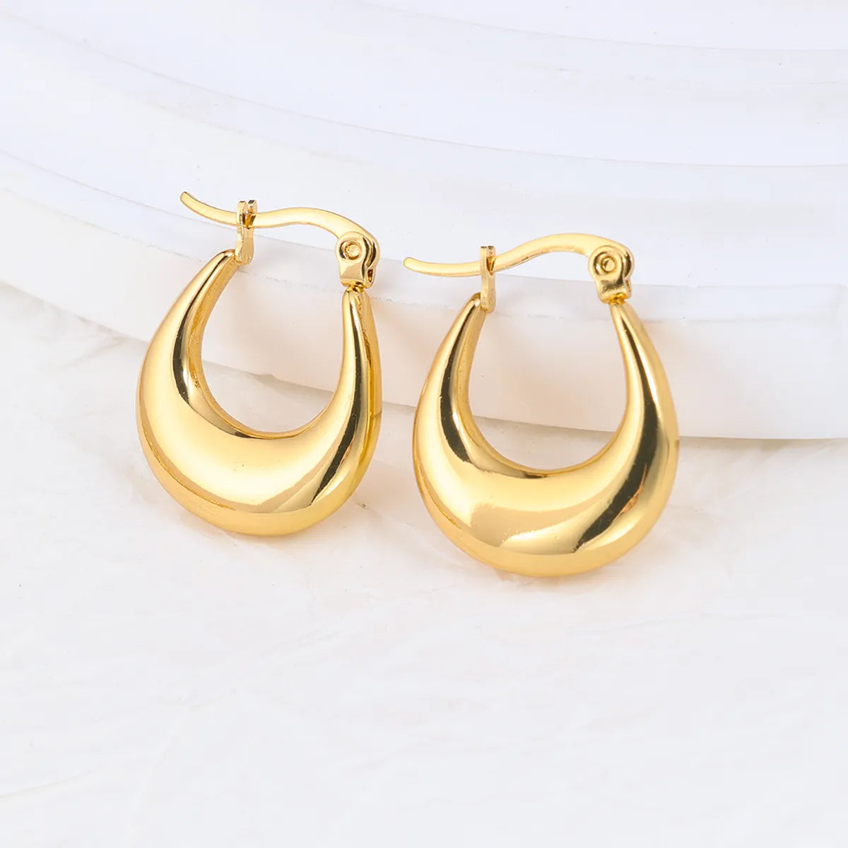 1 Pair IG Style Geometric Plating Stainless Steel Hoop Earrings