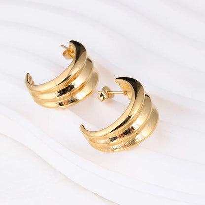 1 Pair IG Style Geometric Plating Stainless Steel Hoop Earrings