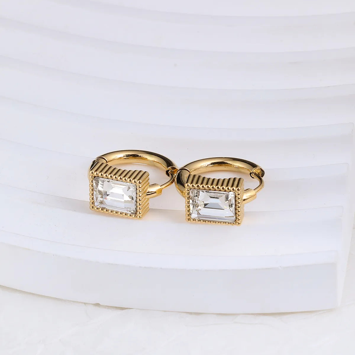 1 Pair IG Style Geometric Plating Stainless Steel Hoop Earrings