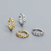 1 Pair Ig Style Geometric Plating Sterling Silver Zircon Huggie Earrings