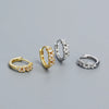 1 Pair Ig Style Geometric Plating Sterling Silver Zircon Huggie Earrings