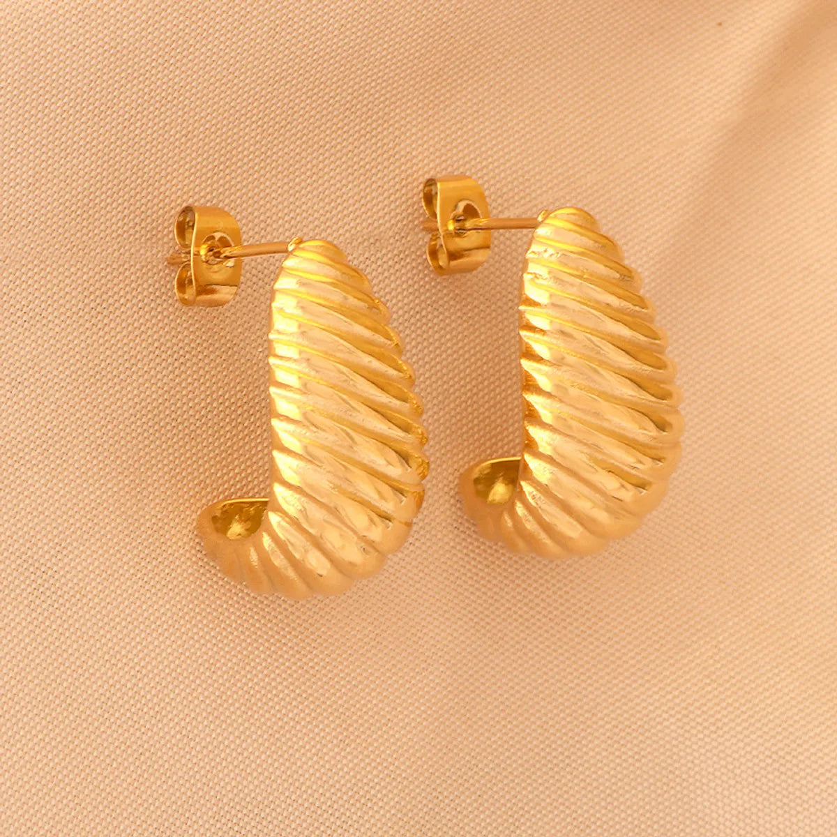 1 Pair Ig Style Geometric Plating Titanium Steel 18k Gold Plated Ear Studs