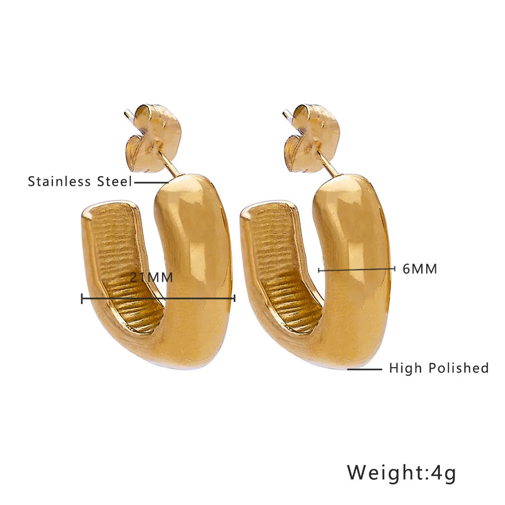 1 Pair Ig Style Geometric Plating Titanium Steel Earrings