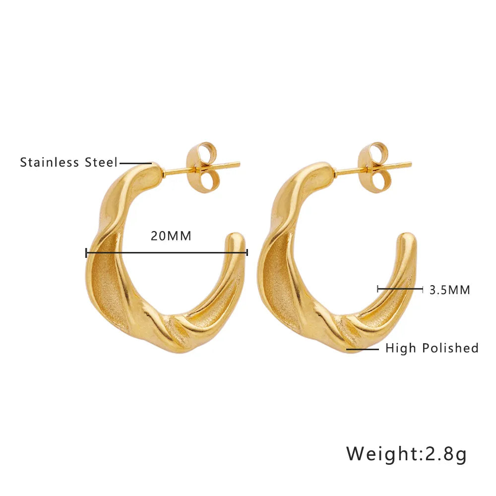 1 Pair Ig Style Geometric Plating Titanium Steel Earrings