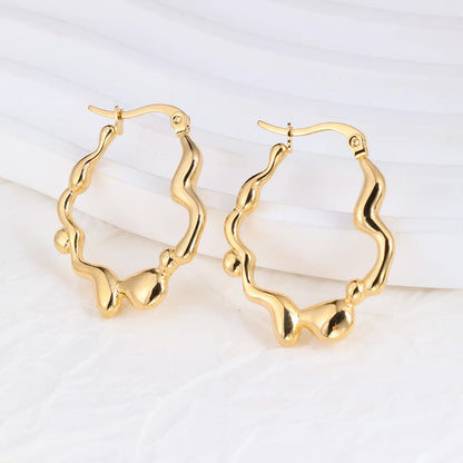 1 Pair IG Style Geometric Solid Color Plating Stainless Steel Ear Studs