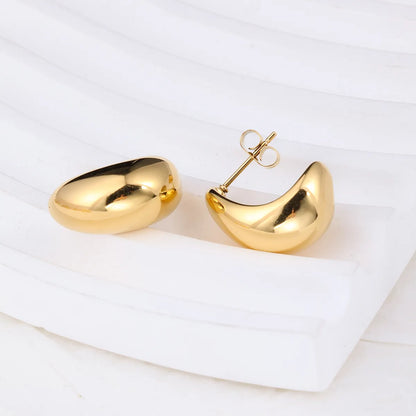 1 Pair IG Style Geometric Solid Color Plating Stainless Steel Hoop Earrings