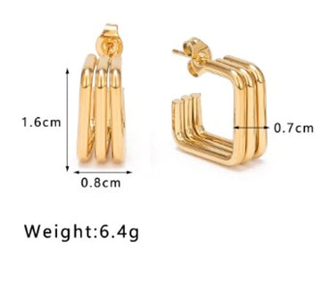 1 Pair IG Style Geometric Solid Color Stainless Steel 18K Gold Plated Silver Plated Ear Studs