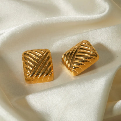 1 Pair Ig Style Geometric Stainless Steel 18k Gold Plated Ear Studs