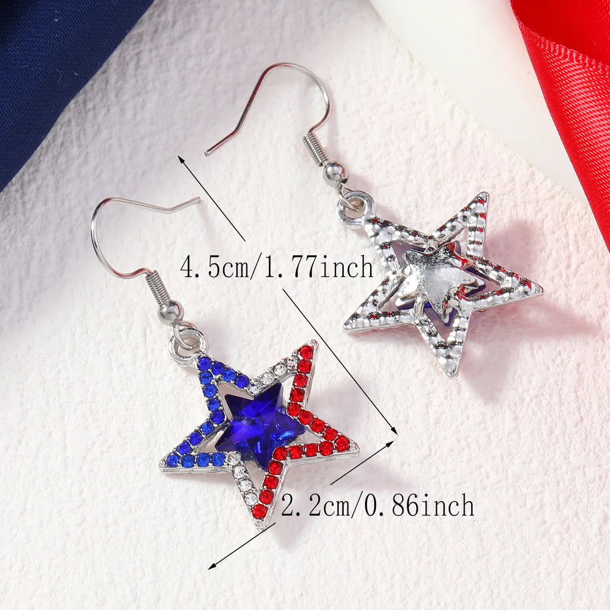 1 Pair IG Style Geometric Star Inlay Alloy Rhinestones Drop Earrings