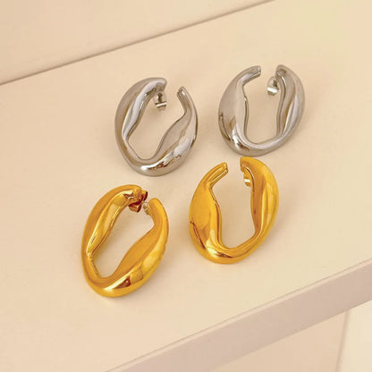 1 Pair IG Style Geometric Titanium Steel 18K Gold Plated Earrings