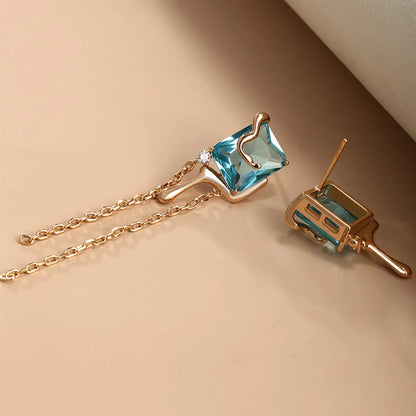 1 Pair Ig Style Glam Geometric Plating Inlay Alloy Copper Alloy Artificial Gemstones 18k Gold Plated Earrings