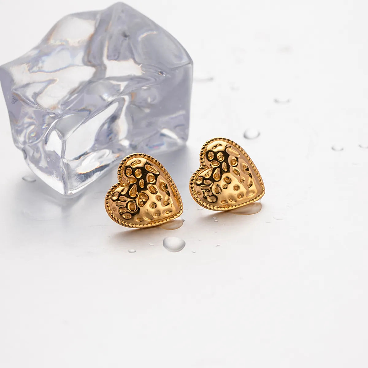 1 Pair Ig Style Heart Shape Plating Stainless Steel 18k Gold Plated Ear Studs