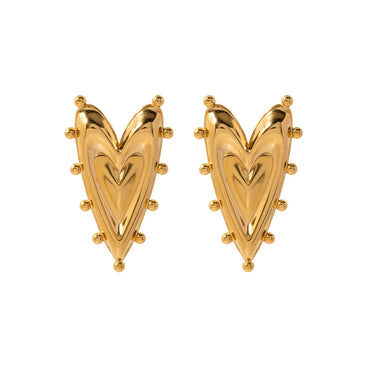 1 Pair Ig Style Heart Shape Plating Stainless Steel 18k Gold Plated Ear Studs