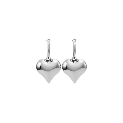 1 Pair IG Style Heart Shape Plating 304 Stainless Steel 18K Gold Plated Drop Earrings