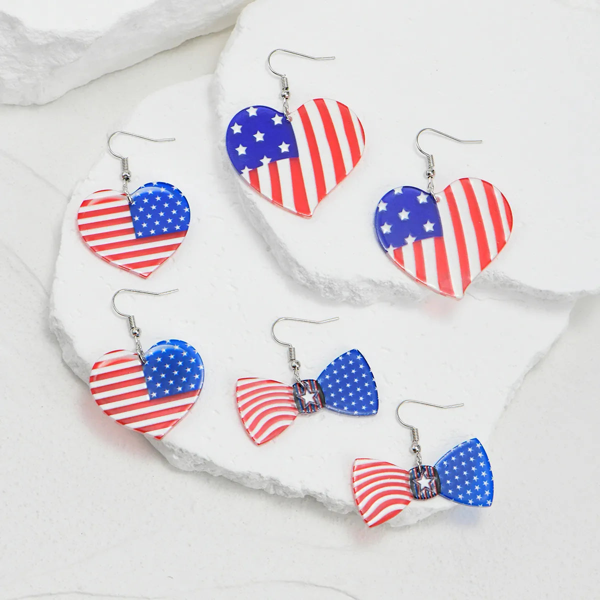 1 Pair IG Style Hip-Hop National Flag Letter Eagle Arylic Drop Earrings