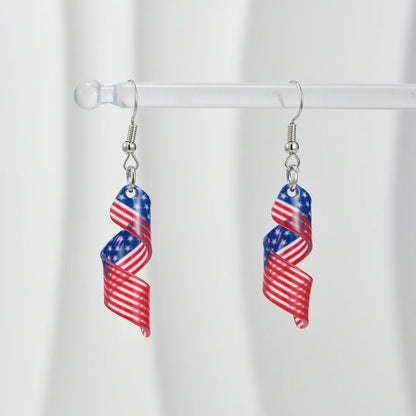 1 Pair IG Style Hip-Hop National Flag Letter Eagle Arylic Drop Earrings