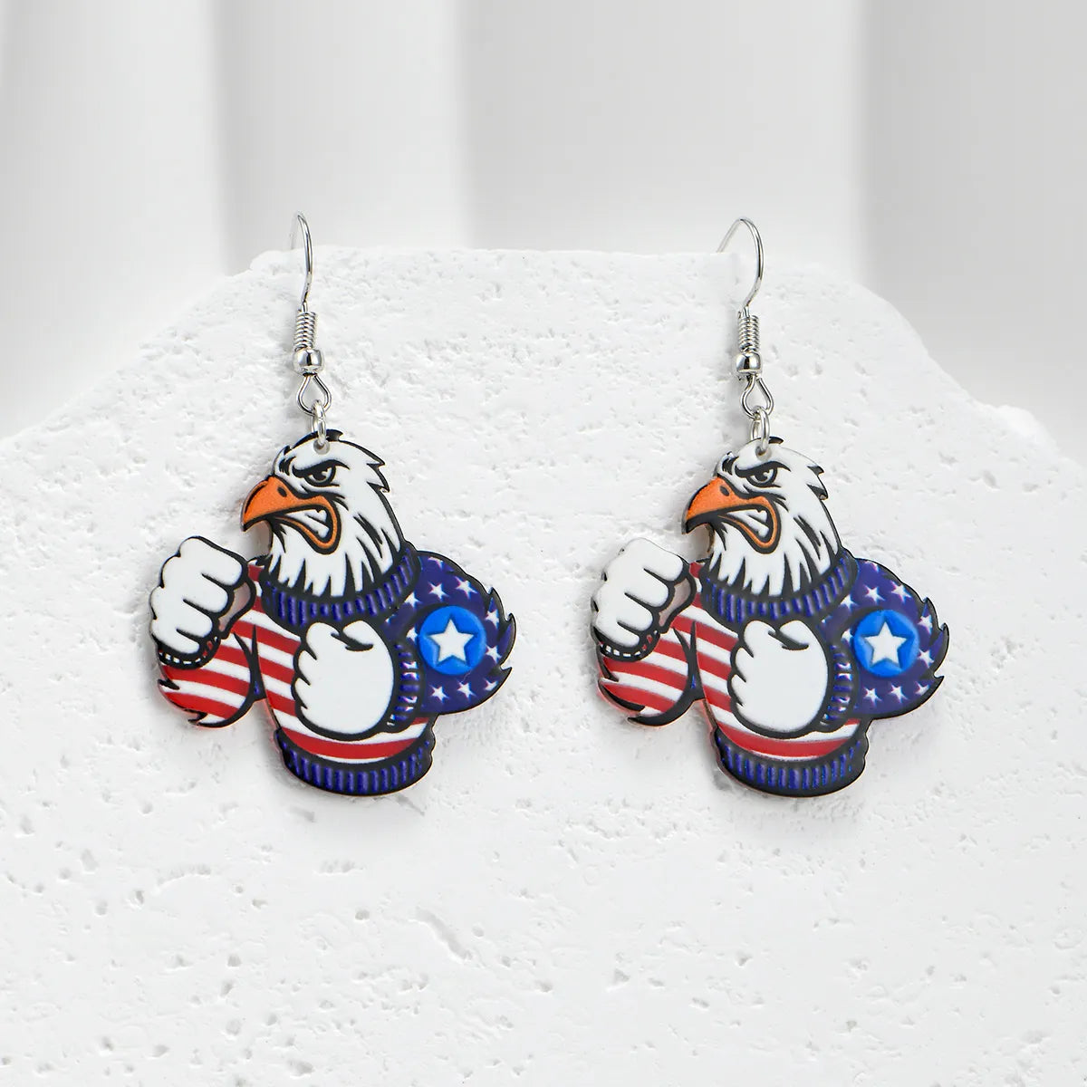 1 Pair IG Style Hip-Hop National Flag Letter Eagle Arylic Drop Earrings