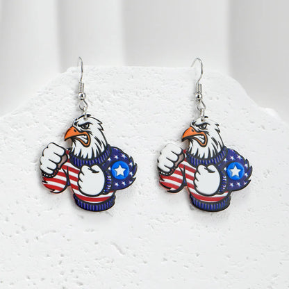 1 Pair IG Style Hip-Hop National Flag Letter Eagle Arylic Drop Earrings