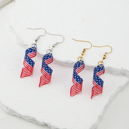 1 Pair IG Style Hip-Hop National Flag Letter Eagle Arylic Drop Earrings