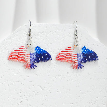 1 Pair IG Style Hip-Hop National Flag Letter Eagle Arylic Drop Earrings