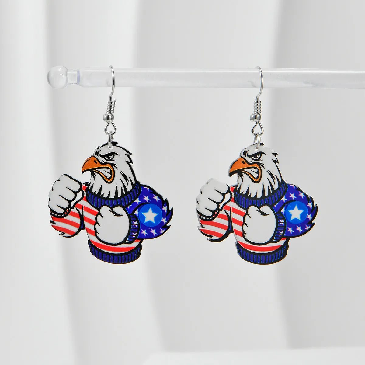 1 Pair IG Style Hip-Hop National Flag Letter Eagle Arylic Drop Earrings