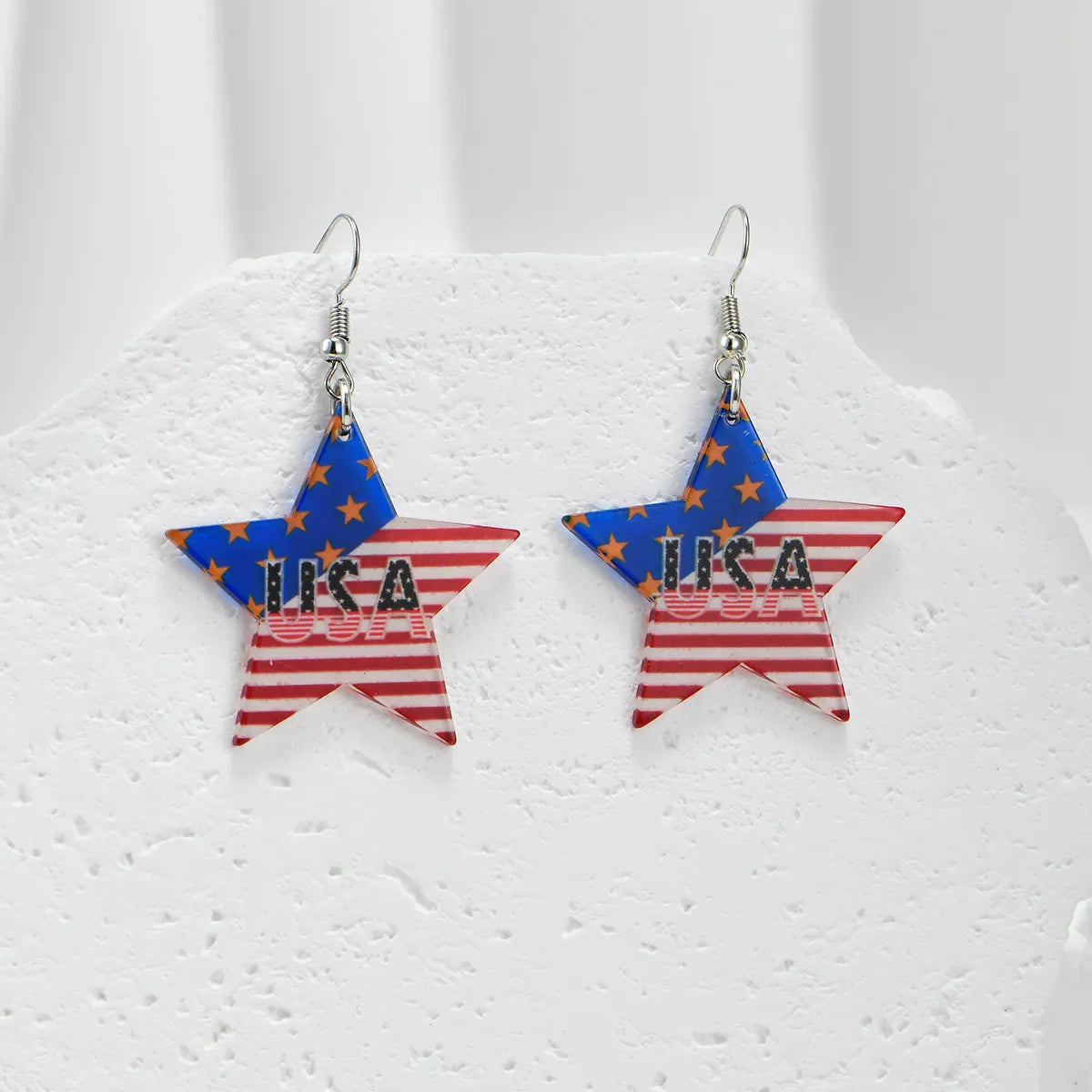 1 Pair IG Style Hip-Hop National Flag Letter Eagle Arylic Drop Earrings