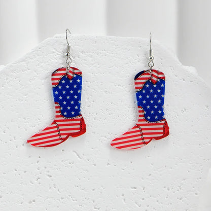 1 Pair IG Style Hip-Hop National Flag Letter Eagle Arylic Drop Earrings