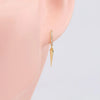 1 Pair Ig Style Hip-Hop Solid Color Plating Inlay Sterling Silver Zircon White Gold Plated Gold Plated Drop Earrings