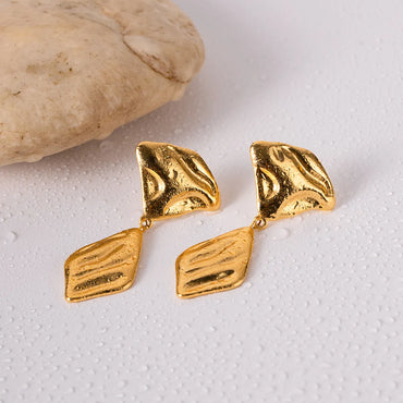 1 Pair Ig Style Irregular Plating Stainless Steel 18k Gold Plated Drop Earrings