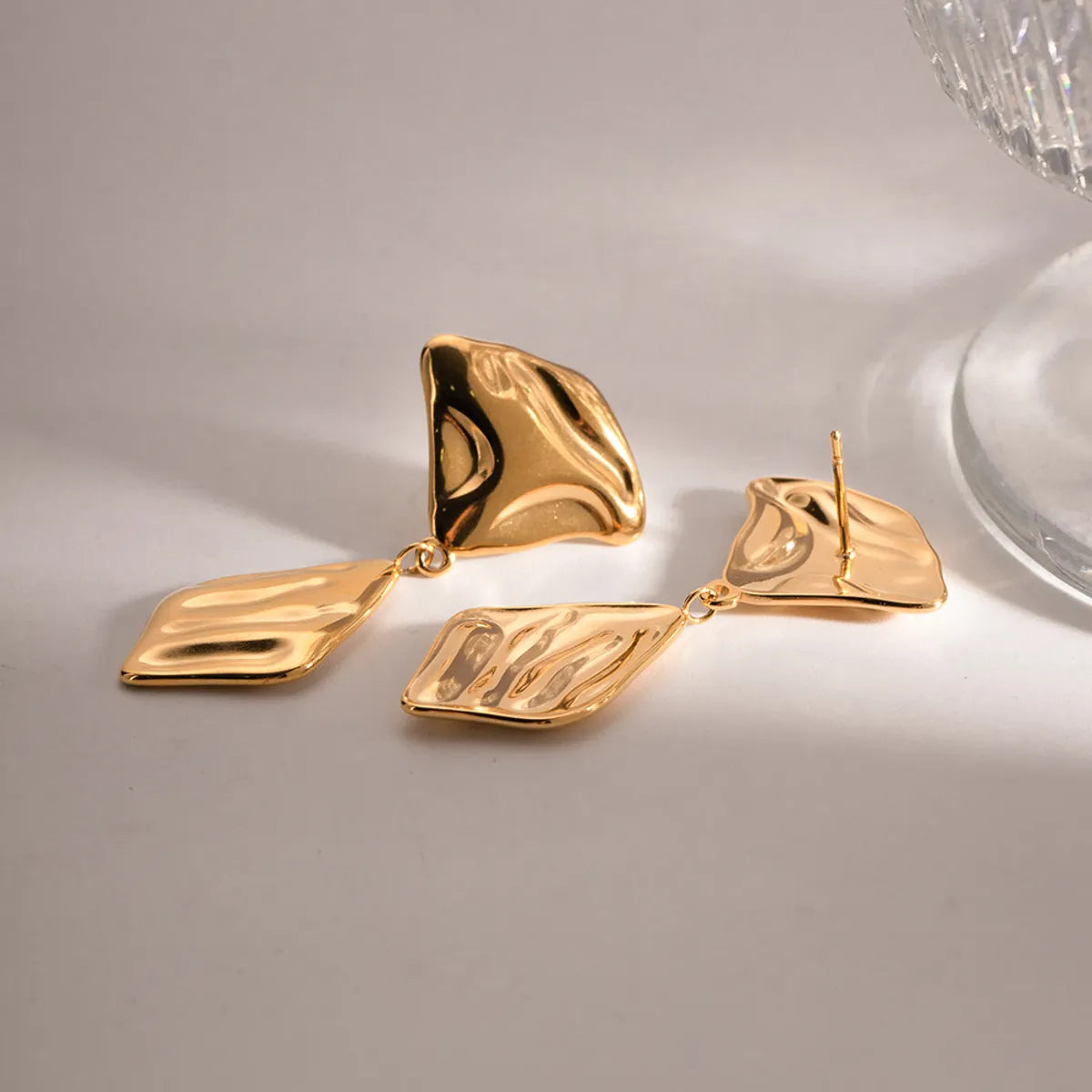 1 Pair Ig Style Irregular Plating Stainless Steel 18k Gold Plated Drop Earrings