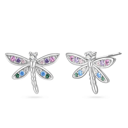 1 Pair IG Style Korean Style Dragonfly Butterfly Plating Sterling Silver Earrings Ear Studs