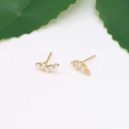 1 Pair Ig Style Korean Style Geometric Inlay Sterling Silver Zircon Ear Studs