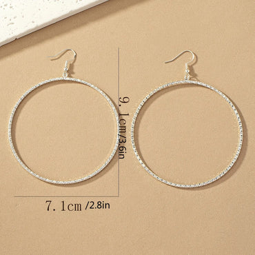 1 Pair IG Style Korean Style Round Alloy Silver Plated Drop Earrings