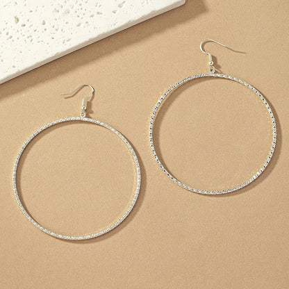 1 Pair IG Style Korean Style Round Alloy Silver Plated Drop Earrings