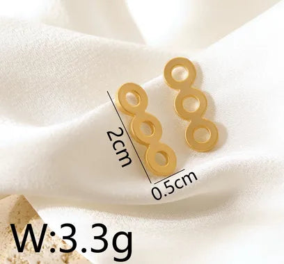 1 Pair IG Style Lady Classic Style Round Solid Color Plating Copper Matte Gold Ear Studs