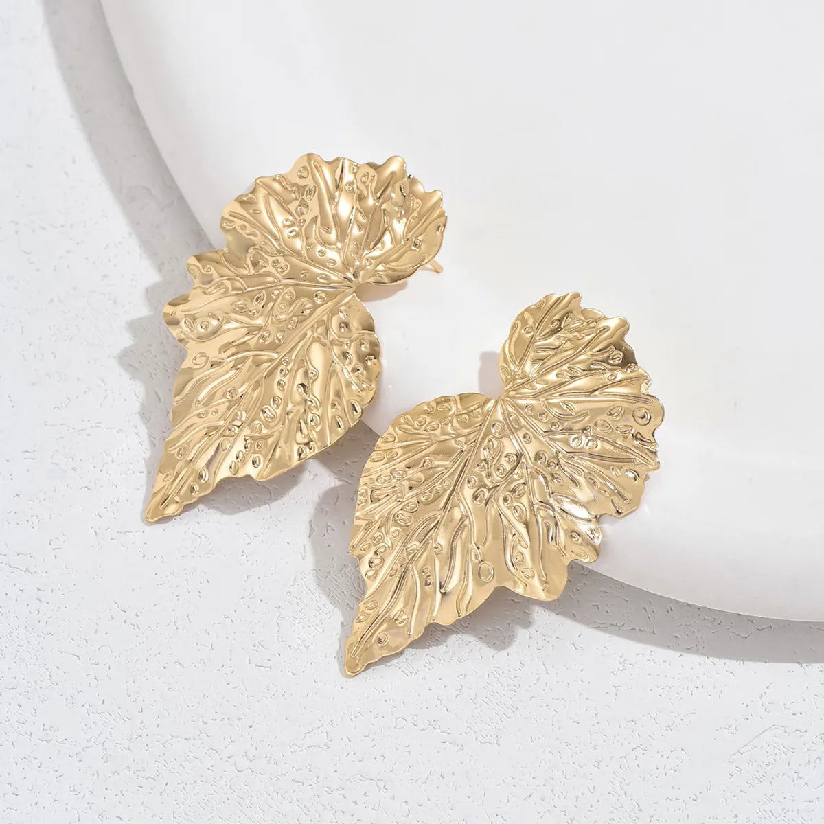 1 Pair IG Style Leaves Plating Alloy Ear Studs