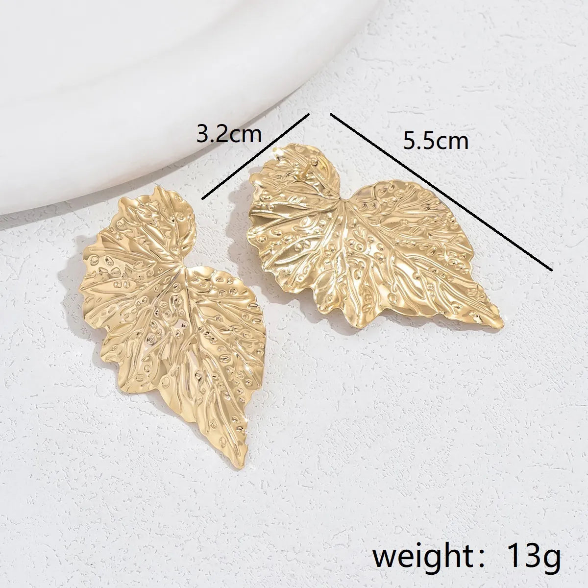 1 Pair IG Style Leaves Plating Alloy Ear Studs