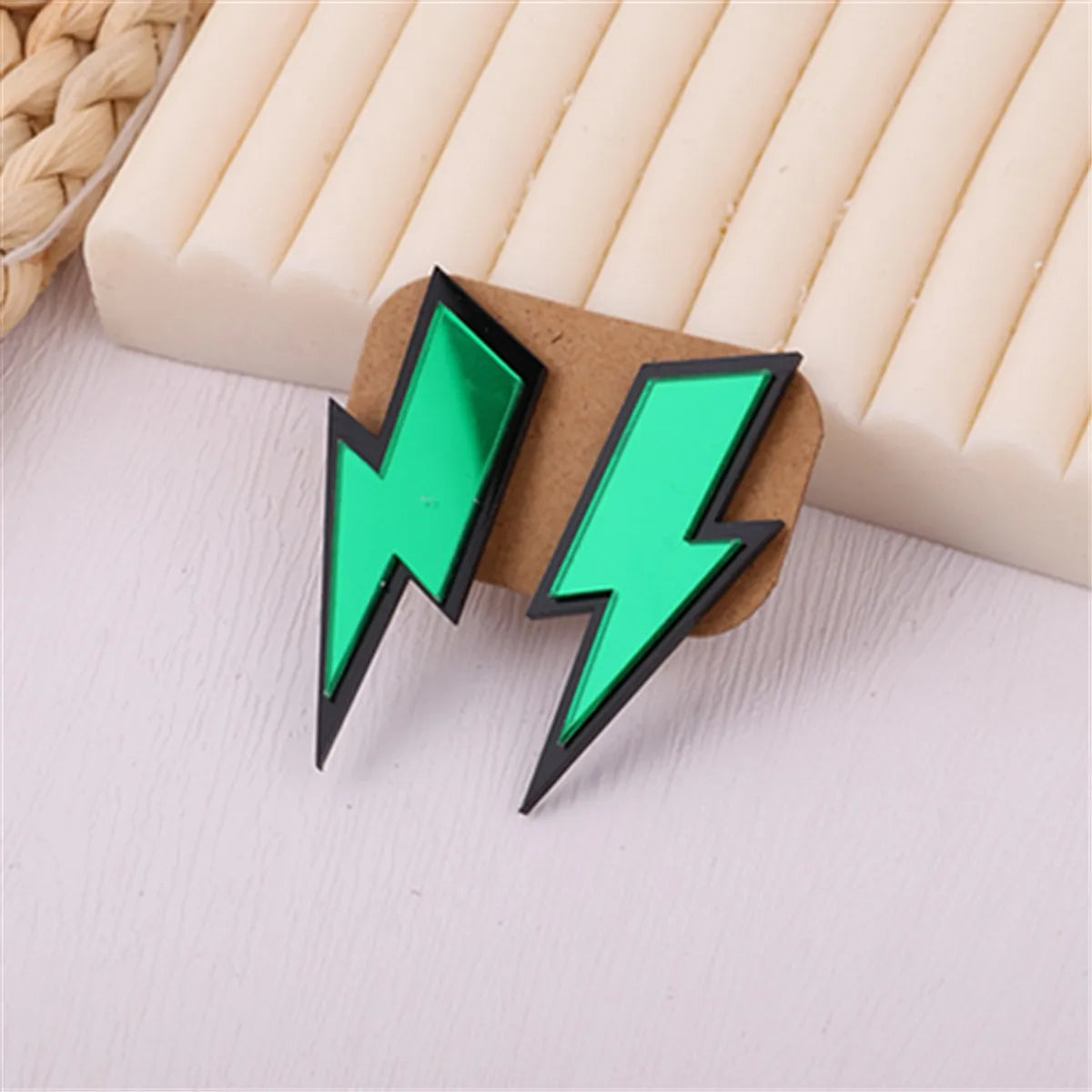 1 Pair Ig Style Lightning Arylic Ear Studs