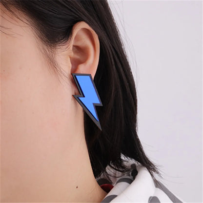 1 Pair Ig Style Lightning Arylic Ear Studs