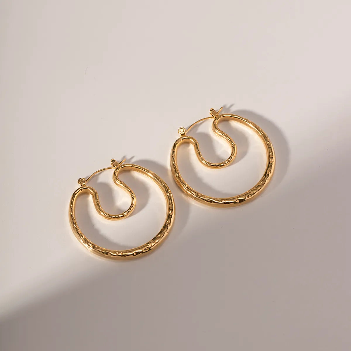 1 Pair Ig Style Lines Plating Stainless Steel 18k Gold Plated Earrings