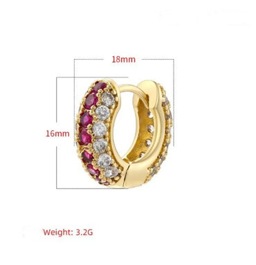 1 Pair IG Style Luxurious Shiny Round Inlay Copper Zircon 18K Gold Plated Earrings