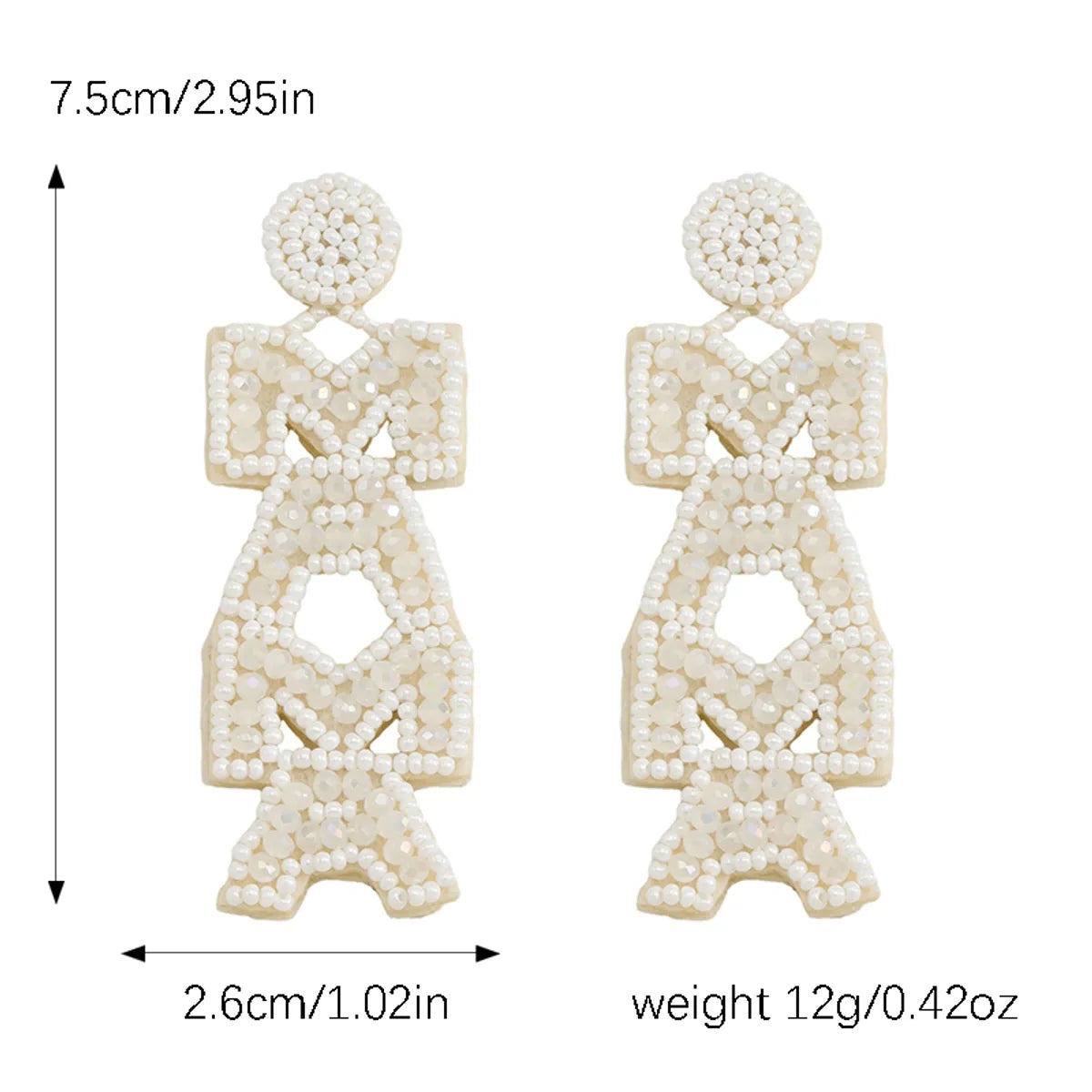 1 Pair IG Style MAMA Simple Style Letter Beaded Inlay Seed Bead Rhinestones Drop Earrings