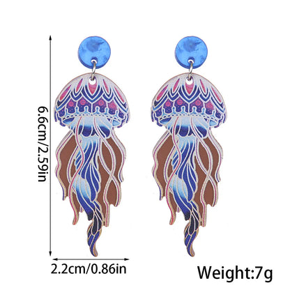 1 Pair IG Style Marine Style Jellyfish Octopus Polishing Arylic Drop Earrings