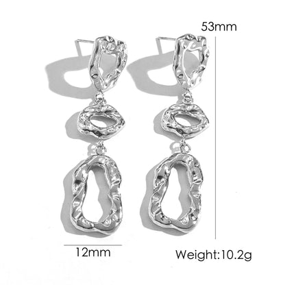 1 Pair IG Style Modern Style British Style Irregular Hollow Out 304 Stainless Steel 14K Gold Plated Drop Earrings